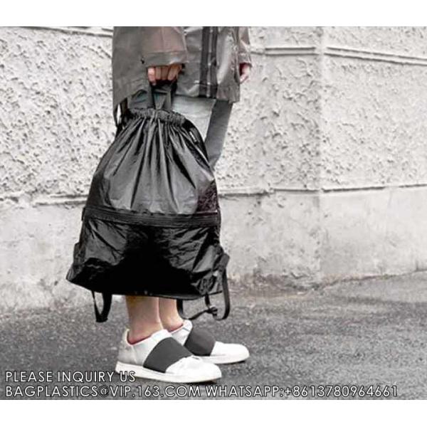 Wholesale Tyvek Waterproof Gym Bag Sports Soccer Drawstring Backpack Shopping bag, Promotional bag, Gift bag, Packing