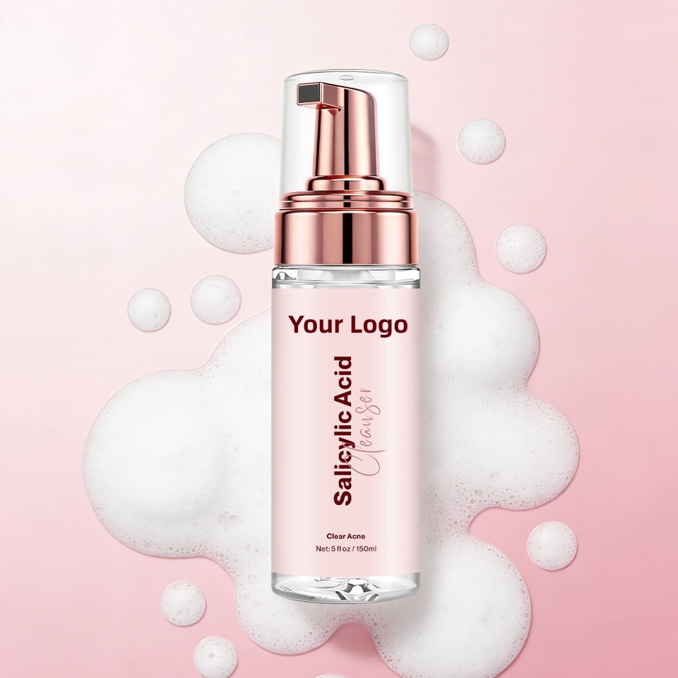 OEM ODM Korean Natural Foam Cleansing Foam Sakeylic Acid Niacinamide Skincare Cleanser Wash Milk