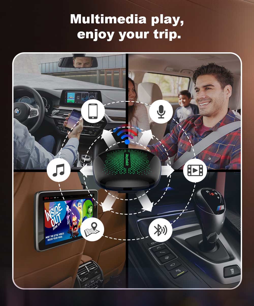 Universal Entertainment Android Carplay Ai Box For BMW Back Seat Auto
