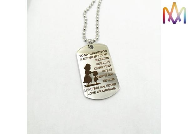 2.5mm Thickness Waterproof Engraved Pendant Necklace