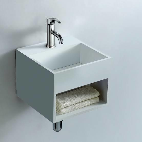 Bathroom 325*325*250mm Compact Wall Mount Sink