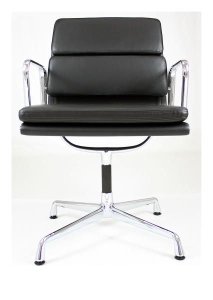 Low Back 4 Legs Soft Pad Office Chair , Aluminum Swivel Chair Without Wheels