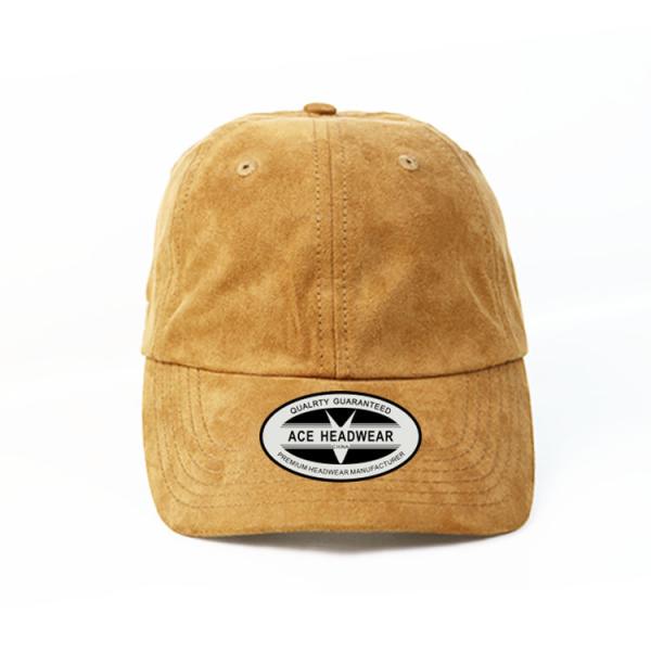 Wholesale Suede Yellow Customize Blank leather strap metal buckle baseball Hats Caps