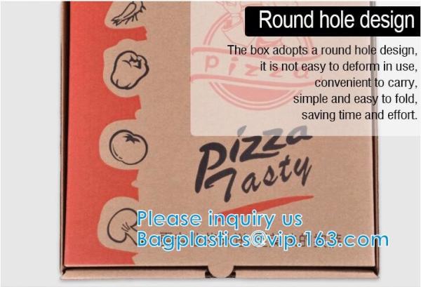 Custom Pizza Packing Paper Box Corrugated With Different Size, Recycle Paper Simple Pizza Package Lunch Box