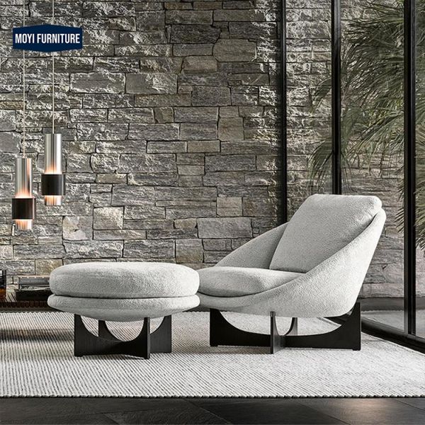 Arm Chair Modern Linen Fabric Single Italian Living Room Sofa Chair Leisure Chair Light Luxury Hotel Room Comfort Style