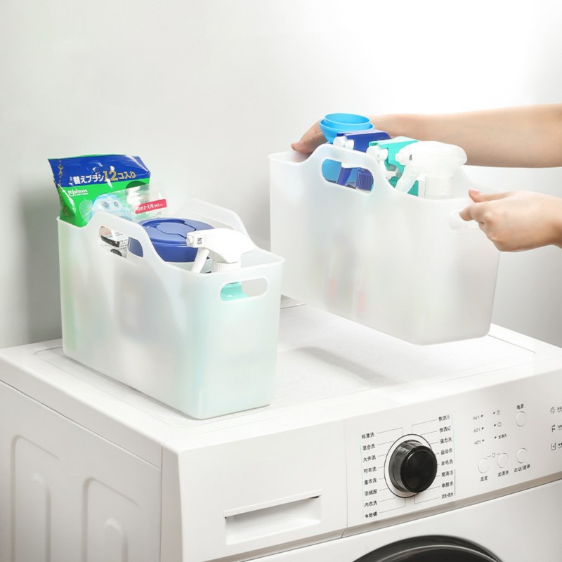 Plastic Handle Storage Box Kitchen Cabinet Clutter Organizer Bathroom Supplies Storage Basket PE Soft Storage Basket