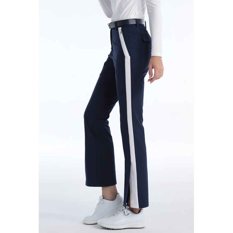 Custom OEM Women Slim Flare Golf Pants Split Hem Sport Pants Invisible Zipper Pockets