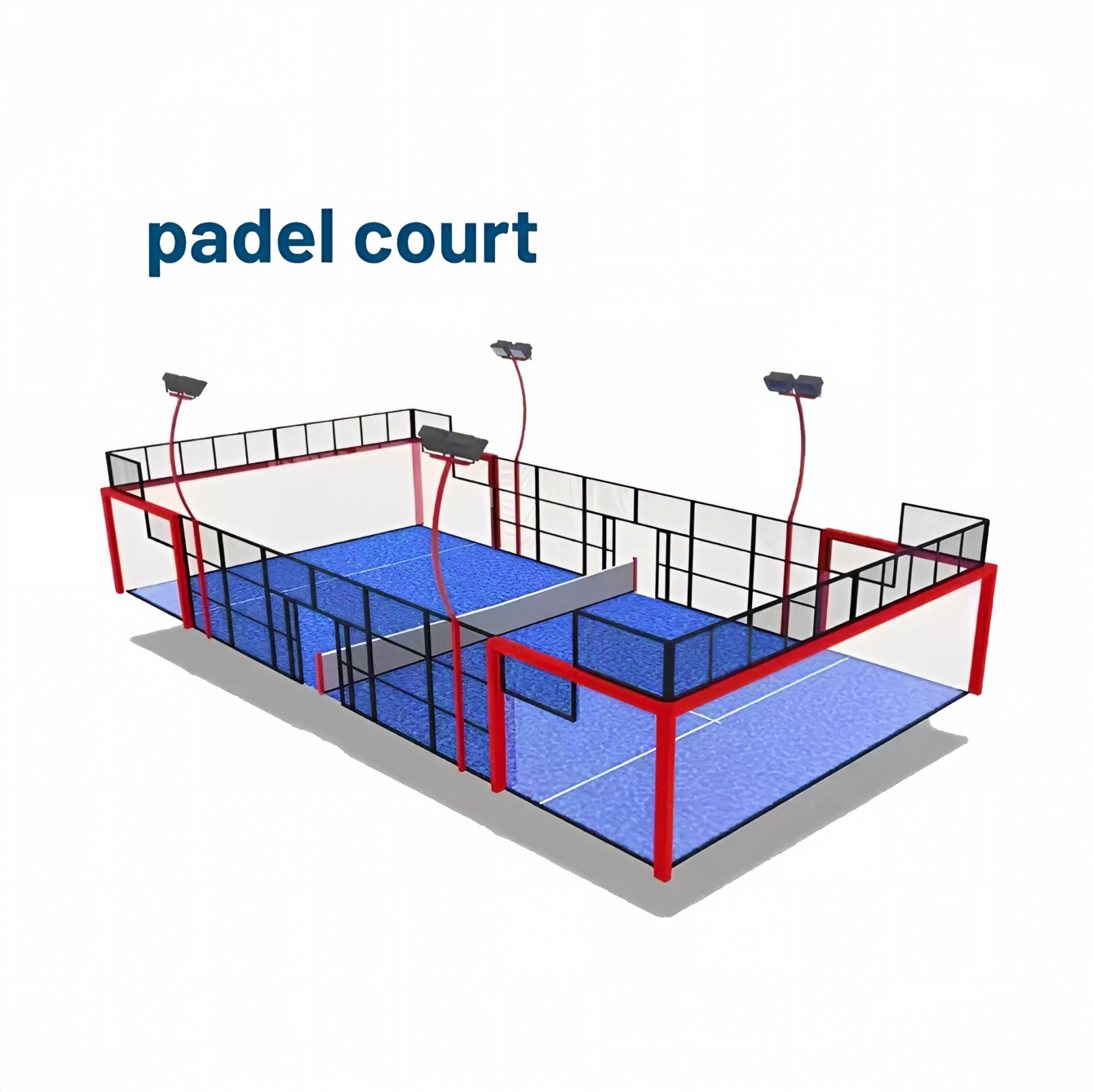 Factory Direct Custom Hot Dip Galvanized Steel Padel Tennis Court with Panoramic Tempered Glass Outdoor Sports Equipment