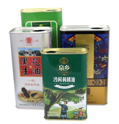 OEM ODM 4 L cooking Sunflower Oil tin Metal tinplate Square Tin C an canned Olive Oil Can With Plastic Lid