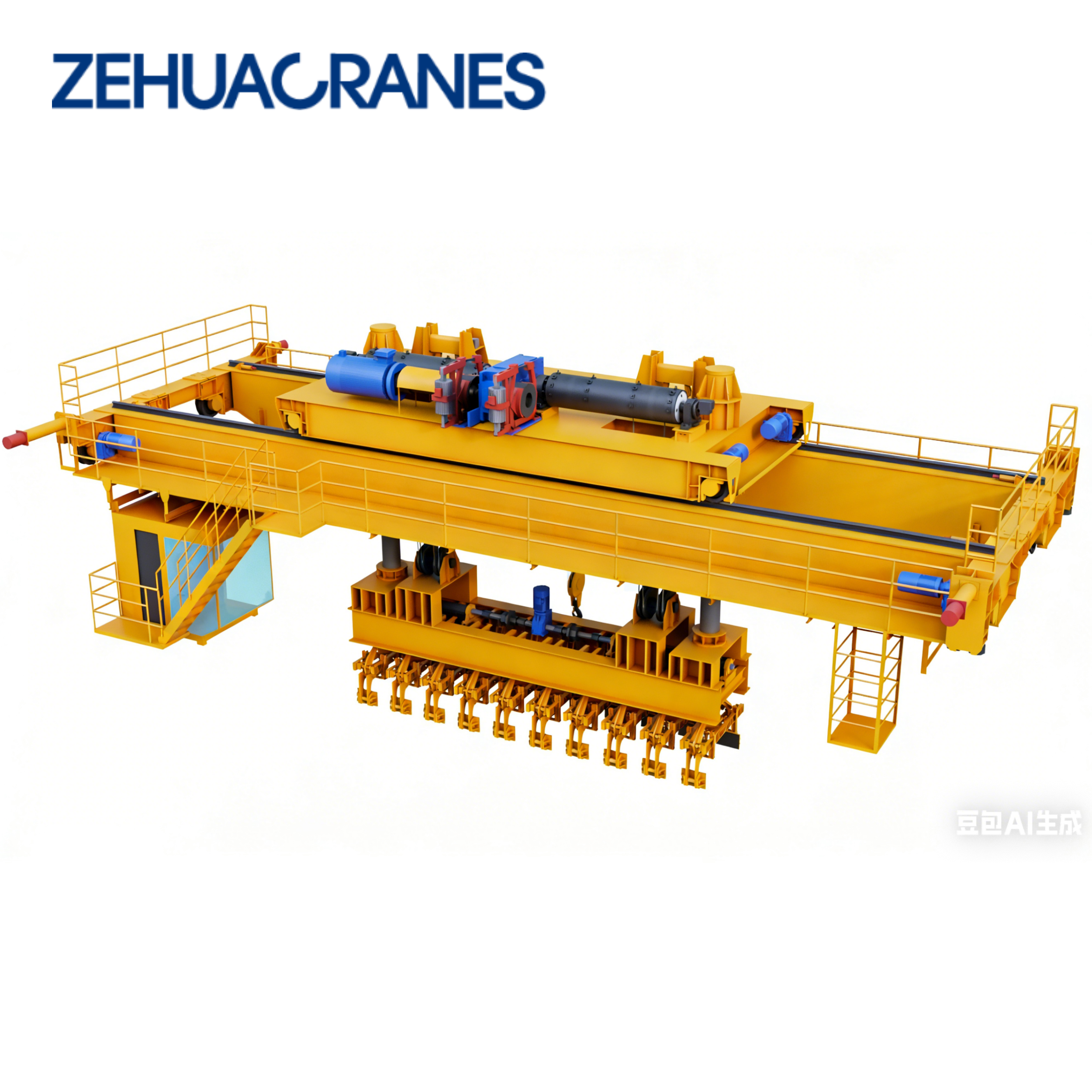 Heavy Duty Carbon Block Double Girder Overhead Crane 5 Ton 25 Ton for Potroom Dust-Proof Design Auto Positioning 10 Ton Crane