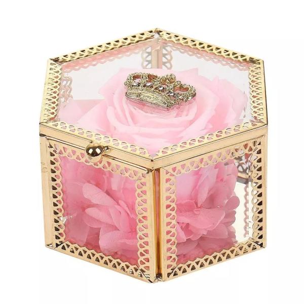 Wholesale preserved flower gift box new design acrylic box preserved roses