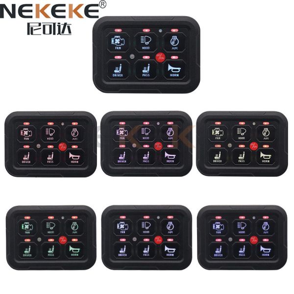 6 Gang Dimmable Touch Marine Switch Panel IP65 Waterproof Switch Control Box for Car and Boat