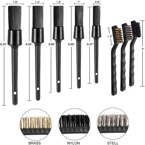 набор щетки автоматического автомобиля 9pcs детализируя для внутренней чистки