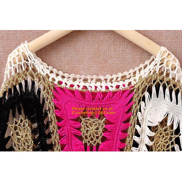 Crocheted pull over tops sexy for women summer shirt hollow out beach clothes biniki cover