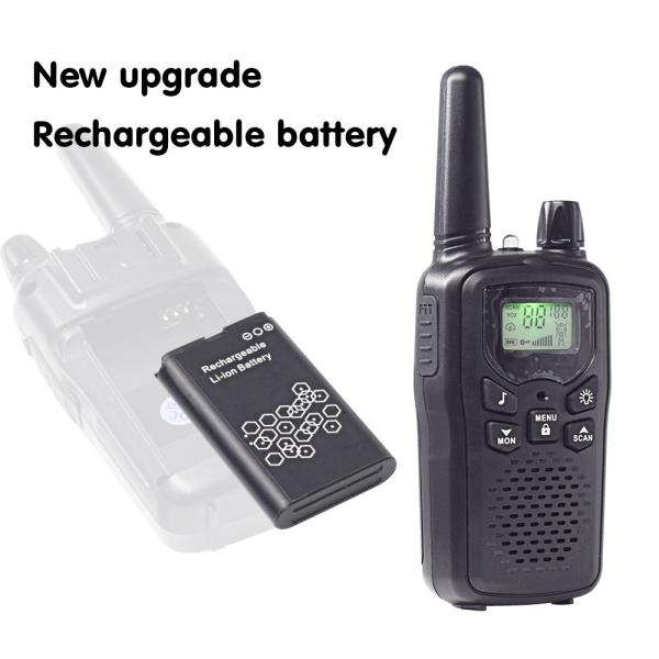 3Miles Extended Range rechargeable Kids Walkie Talkies - 8/22 Channel Handheld Two Way Radio 0.5W 446/462MHz outdoor waklie talkie