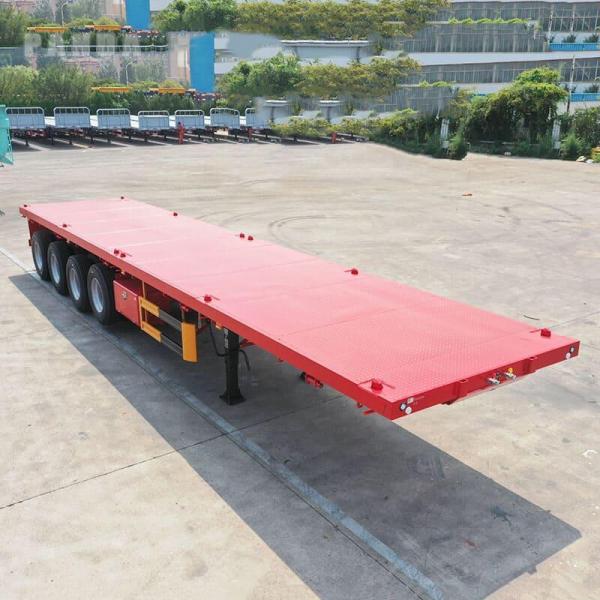 CIMC 20/40/45ft Steel Equipped With Twist Locks 4Axle Flatbed Semi Trailers