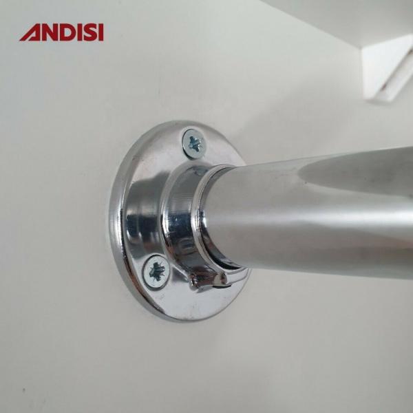 Chrome Plated 50mm Diameter Clothes Hanging Rail Round Tube Holder Closet Rod Support Steel Flanges for Wardrobe