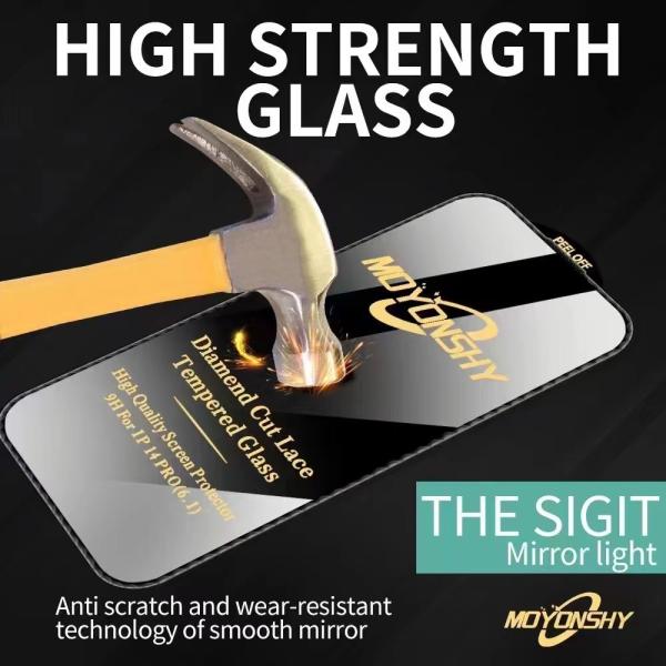 MOYONSHY  Diamond edge large arc edge precise full screen coverage glass for iphone 14