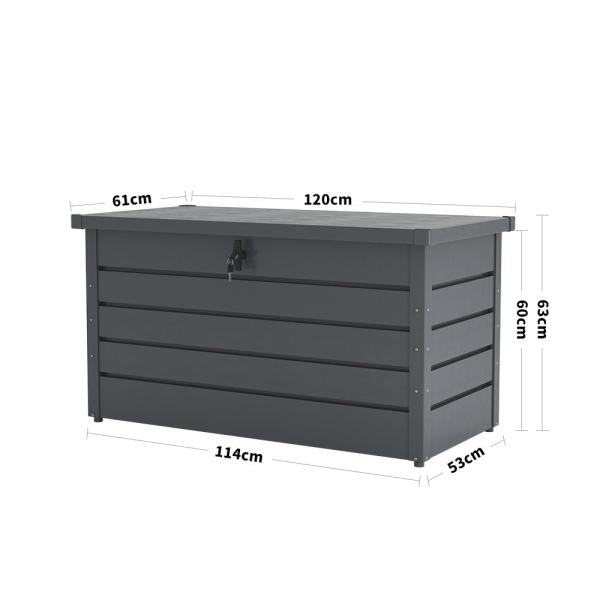 Galvanized Steel Outdoor Storage Box for Garden Tools and Cushions Sustainable Design