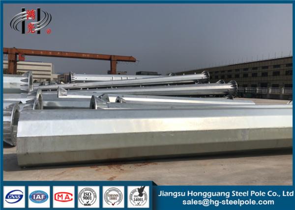 10 - 500kv Galvanized Steel Pole Electrical Power Pole Transmission Tower