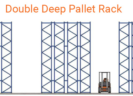 Double Deep Pallet Racking 500kg-3000kg Per Layer Construction Warehouse Storage