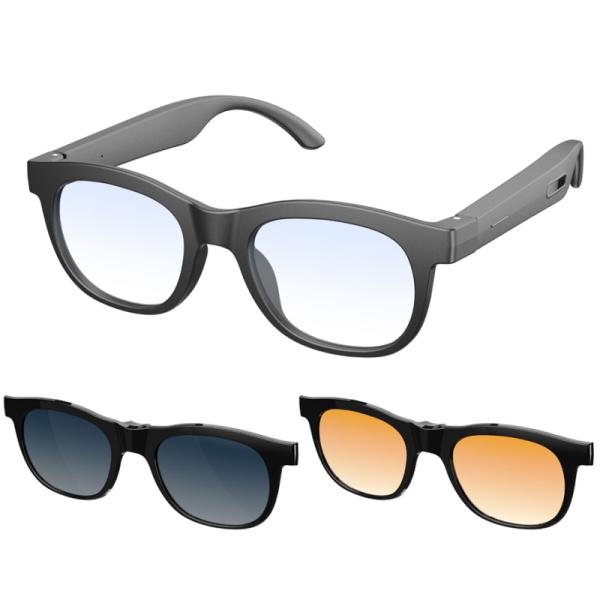 AI Bluetooth Sunglasses,40g Lightweight, MEMS Mic for Meeting Recording, Magnetic Charging, Open-Ear Audio