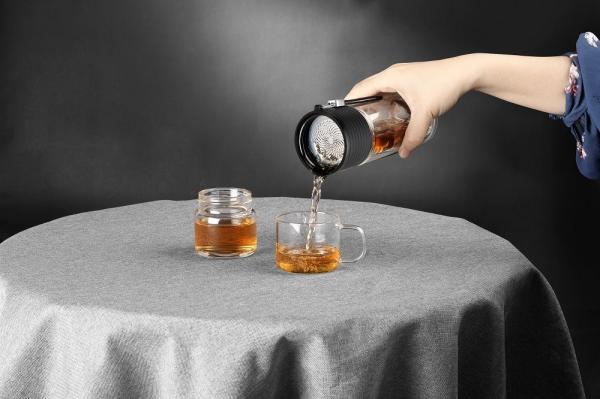 Transparent Borosilicate Double Wall Glass Tea Strainer Infuser OEM