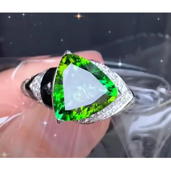 Synthetic Lab Created Free Cut Green Sapphire Single Crystal Raw Material For Jewelry