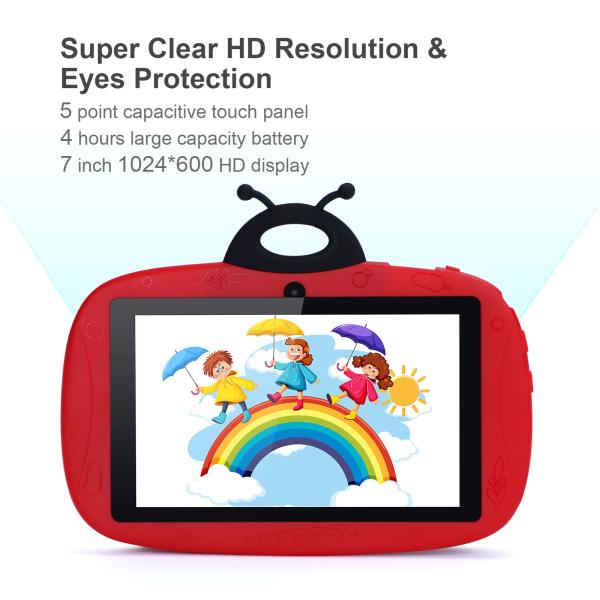 C idea Kids Android 7 Inch Touch Screen Tablet 6+128GB Storage Free Case WIFI Dual Camera CM75