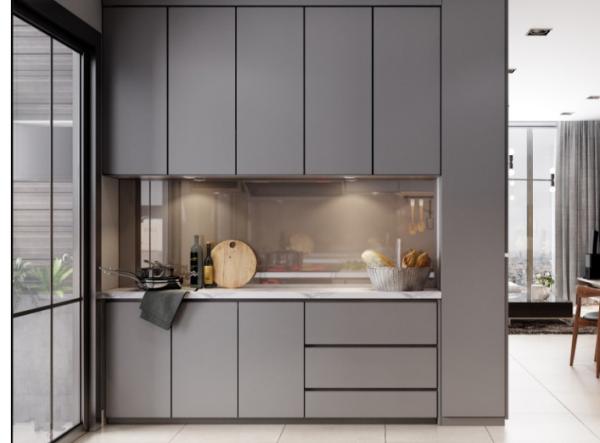 Mobília branca antiga moderna da casa modular do PVC dos armários de cozinha de 800MM Brown