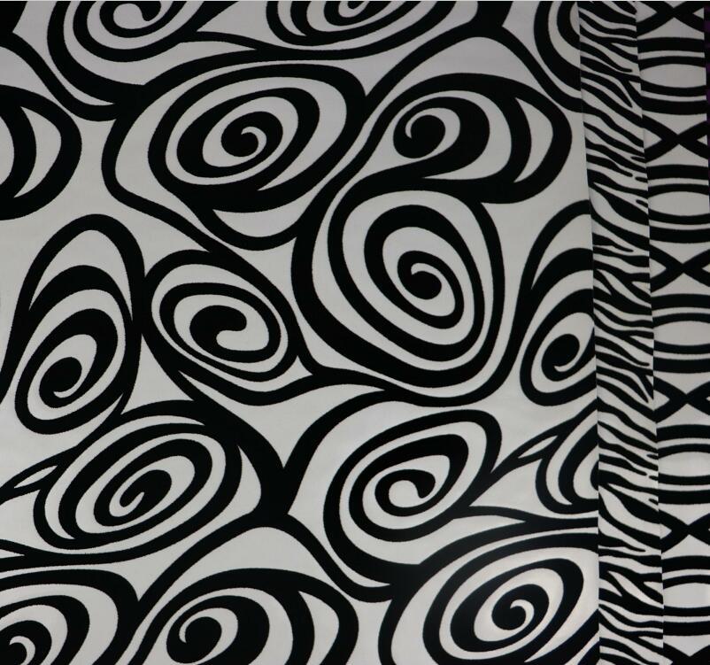 Faux PU  Bonded zebra Flocking Furniture Leather Materials Fabric