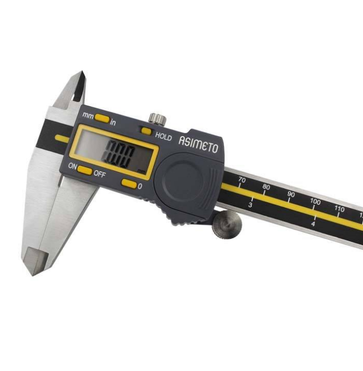 ASIMETO 307-06-5 Stainless Steel Digital Calipers with 0-150mm/6 Measuring Range 0.01mm Resolution & 0.02mm Accuracy