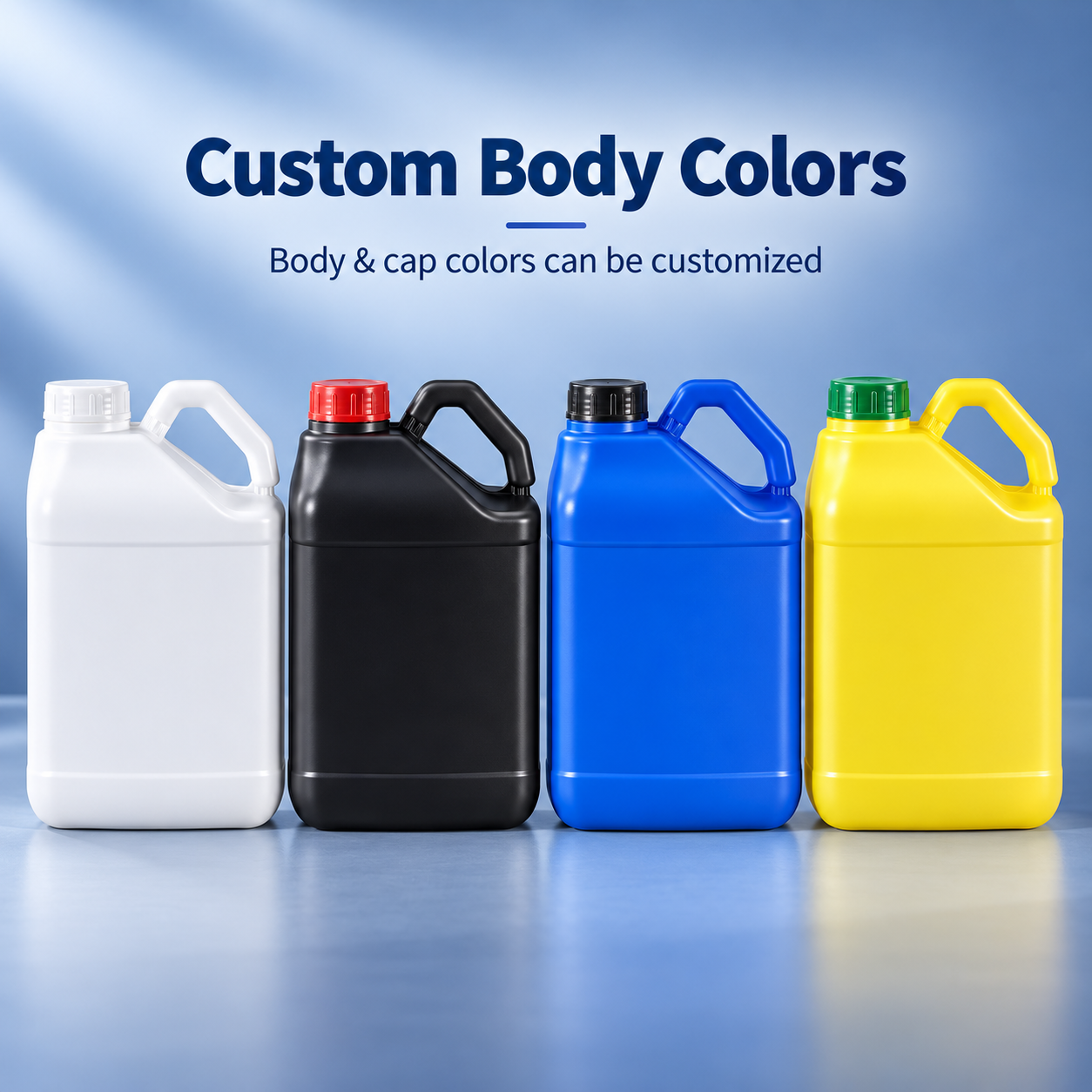 5L HDPE Plastic Jerry Can for Liquid Packaging White Translucent Plastic F-Style Jug with Handle
