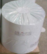 Jumbo adhesive paper with  white / blue glassine