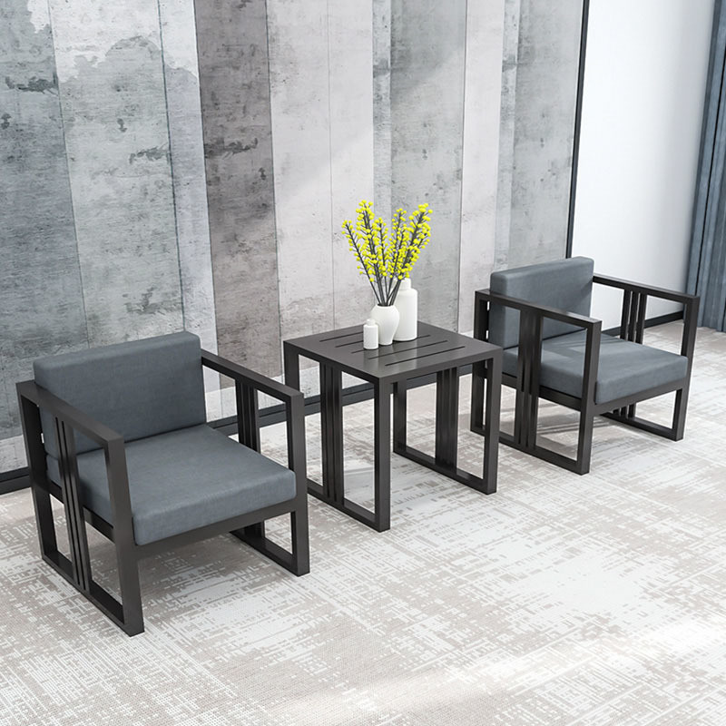 Modern Design Style Waterproof Leather Sofa Set for Metal Garden Furniture Set Design