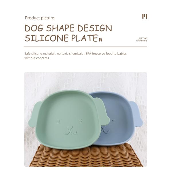 El silicón del niño de la forma del perro platea la categoría alimenticia Eco no tóxico amistoso