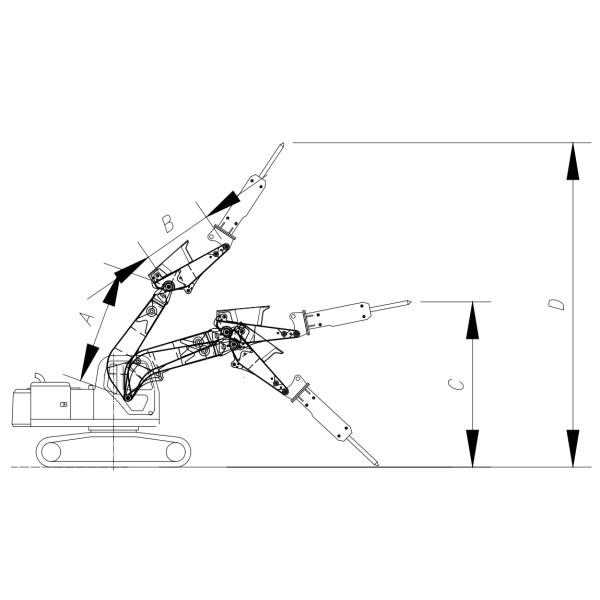 Heavy Duty Hydraulic Excavator Tunnel Arm  Shorten Boom and Arm 40-45Ton Load Capacity for Mining & Construction
