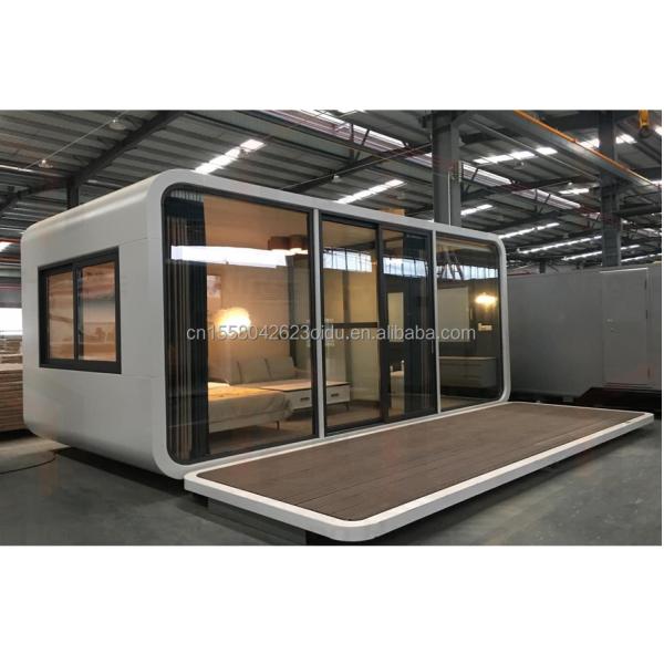 Jardines de aleación de aluminio 20ft40ft 2 dormitorio Contenedor Puerta de vidrio Prefabricado Contenedor de vida Casa de hogar Estudio para estudio