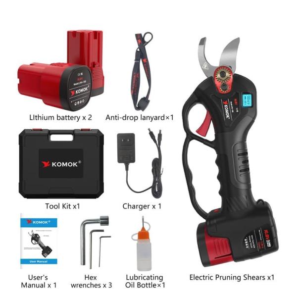 25mm Garden Battery Operated Pruning Shears With LED Display 2Ah Battery