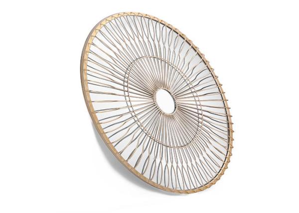Wrought Frame MDF Decorative Round Metal Wall Art Mirror
