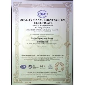 Shenzhen Haoming Industrial Co., Ltd. Certifications