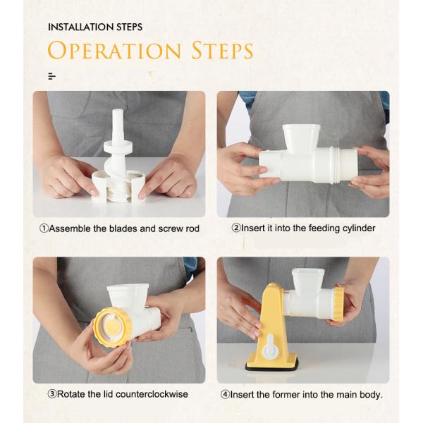 Рука кухни ручная привелась в действие пластиковый ABS PP 5kg/H-10kg/H мясорубки