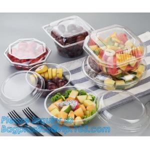 32oz Disposable Clear PET Plastic Salad Bowl With Lid PLA Biodegradable Salad Bowl,24oz Pet Disposable Plastic Salad Bow