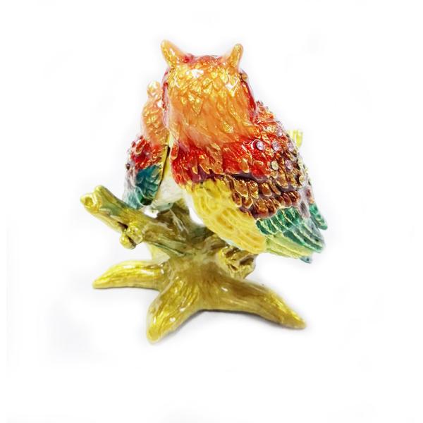Bird owl trinket jewelry box owl jeweled animal boxes bird bejewelled boxes
