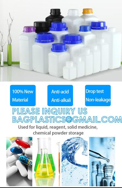 Square Chemical Plastic Biochemistry Medical Reagent Bottle 30ml 50ml 60ml 150ml 500ml 1000ml Custom Capacity