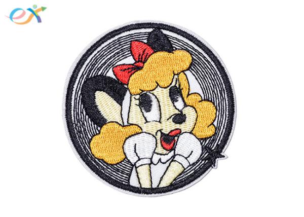 Embroidered Lovely Logo Girls Embroidery Circle Badge Appliqued For Shirts Logo Patch