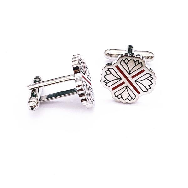 Shirt Sleeve Cufflinks , Glaring Men Gold Plated Cufflinks With Enamel