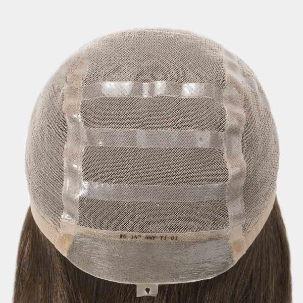 Perruque avant en dentelle raide, perruque avant en dentelle noire naturelle, bonnet moyen