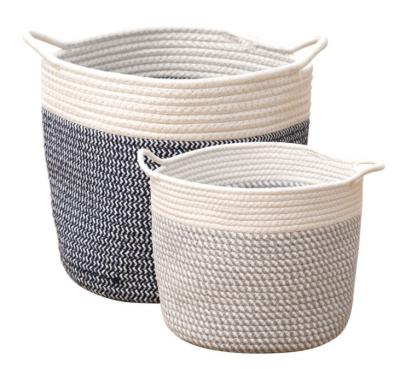 Decorative Custom Woven Cotton Rope Laundry Toys Candy Storage Fabric Container Wholesale Spa Gift Baskets Organizer