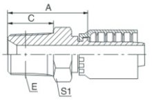 Высокий штуцер шланга гидросистемы давления, штуцер стали углерода цельный (15611И)